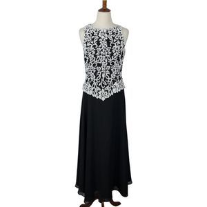 JKARA Women's Black Beaded Midi Dress Size 10